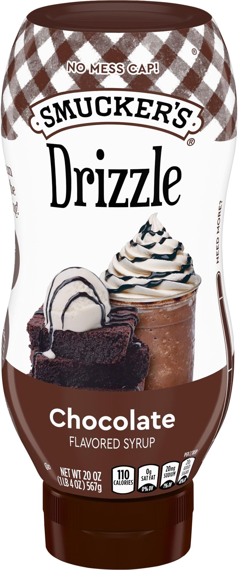 Smucker’s Drizzle Chocolate Flavored Syrup, 20 Oz. Squeeze Bottles (Pack of 12)