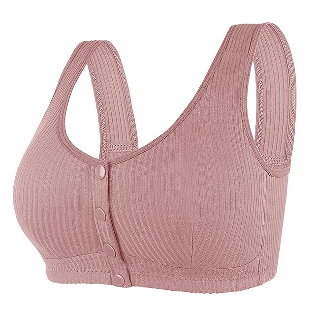 Daisy Bras for Older Women Front Closure No Underwire Supportive Bras Plus Size Push Up Breathable Bralettes