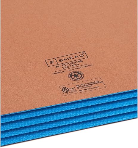 Miniatura 6 de Smead Bolsillo para archivos con pestaña final, pestaña reforzada de corte recto, expansión de 3-1/2", tamaño legal extra ancho, cuerda roja con