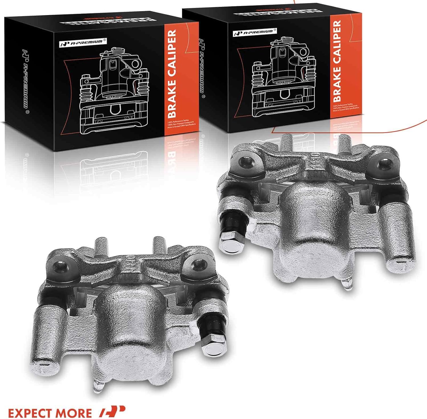 A-Premium Disc Brake Caliper Assembly with Bracket Compatible with Select Scion Models - tC 2005 2006 2007 2008 2009 2010, L4 2.4L - Rear Driver and Passenger Side, 2-PC Set