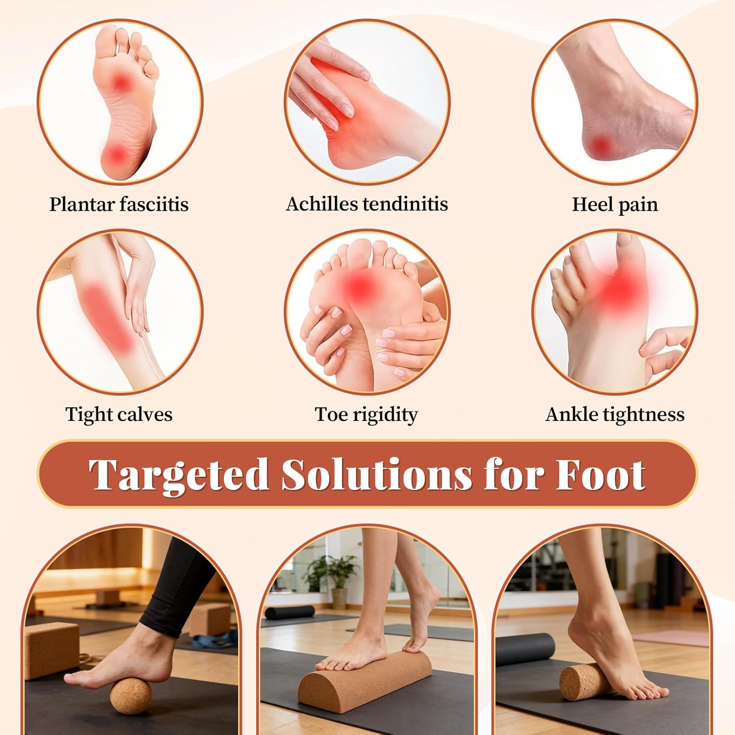 Cork Balance Board For Strengthening Feet And Ankles, Natural Cork Foot Strengthening, Balance Stability And Foot Function Training
