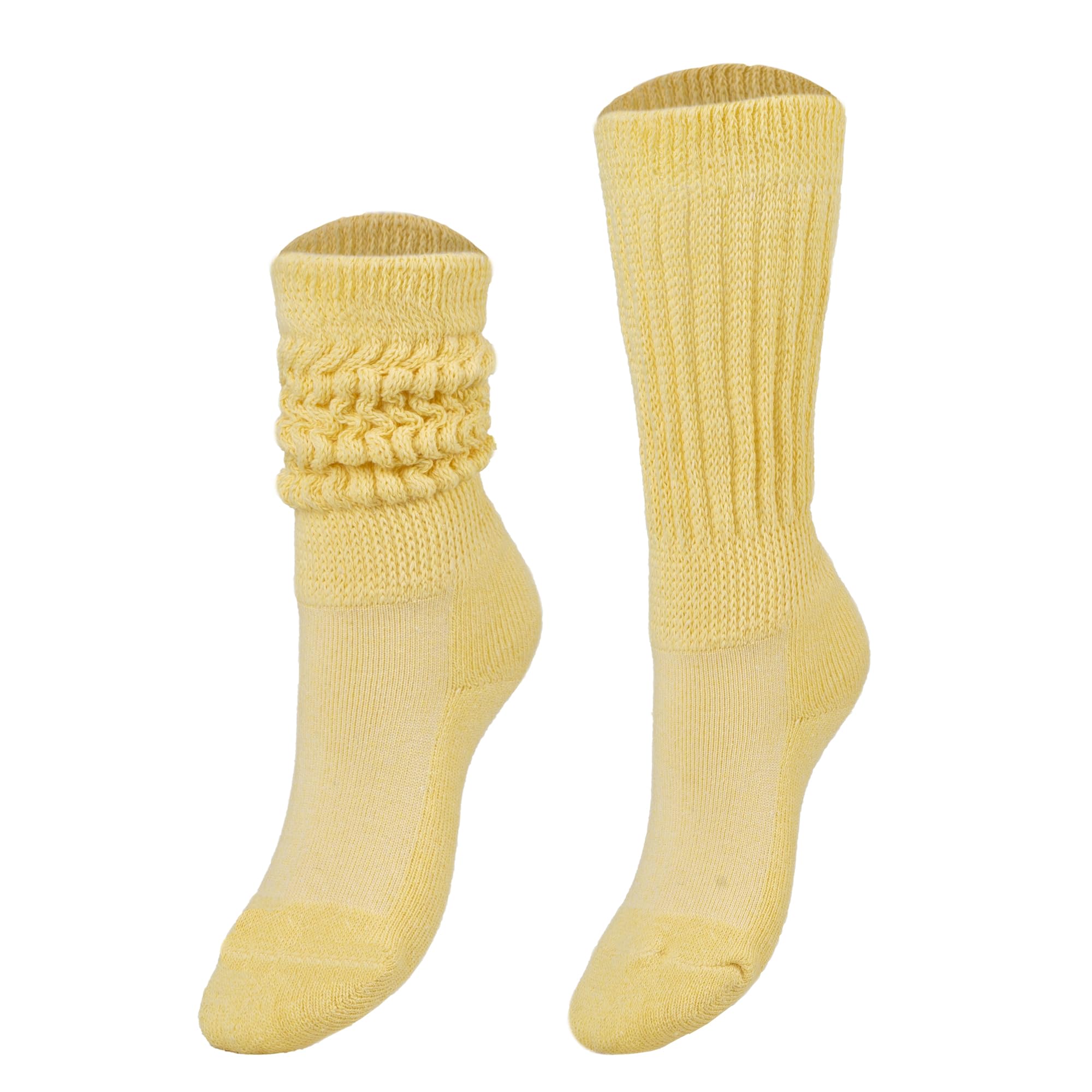 AWS/American Made 3 Pairs Kids Slouch Socks 3 Years to 15 Years Long Scrunchy Crew Socks (3-5 Years Old, Limone)