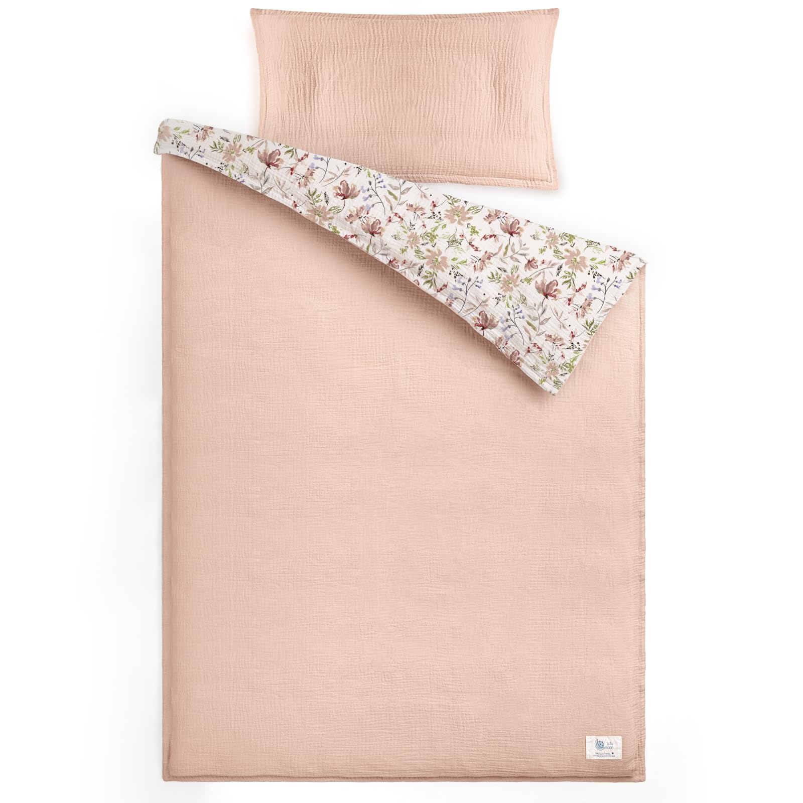 lulumoon Kinderbettwäsche 100x135: Bettbezug 100x135 + Kissenbezug 40x60cm aus Musselin Oeko-TEX Standard – Leicht und Komfortabel Bettwäsche Set