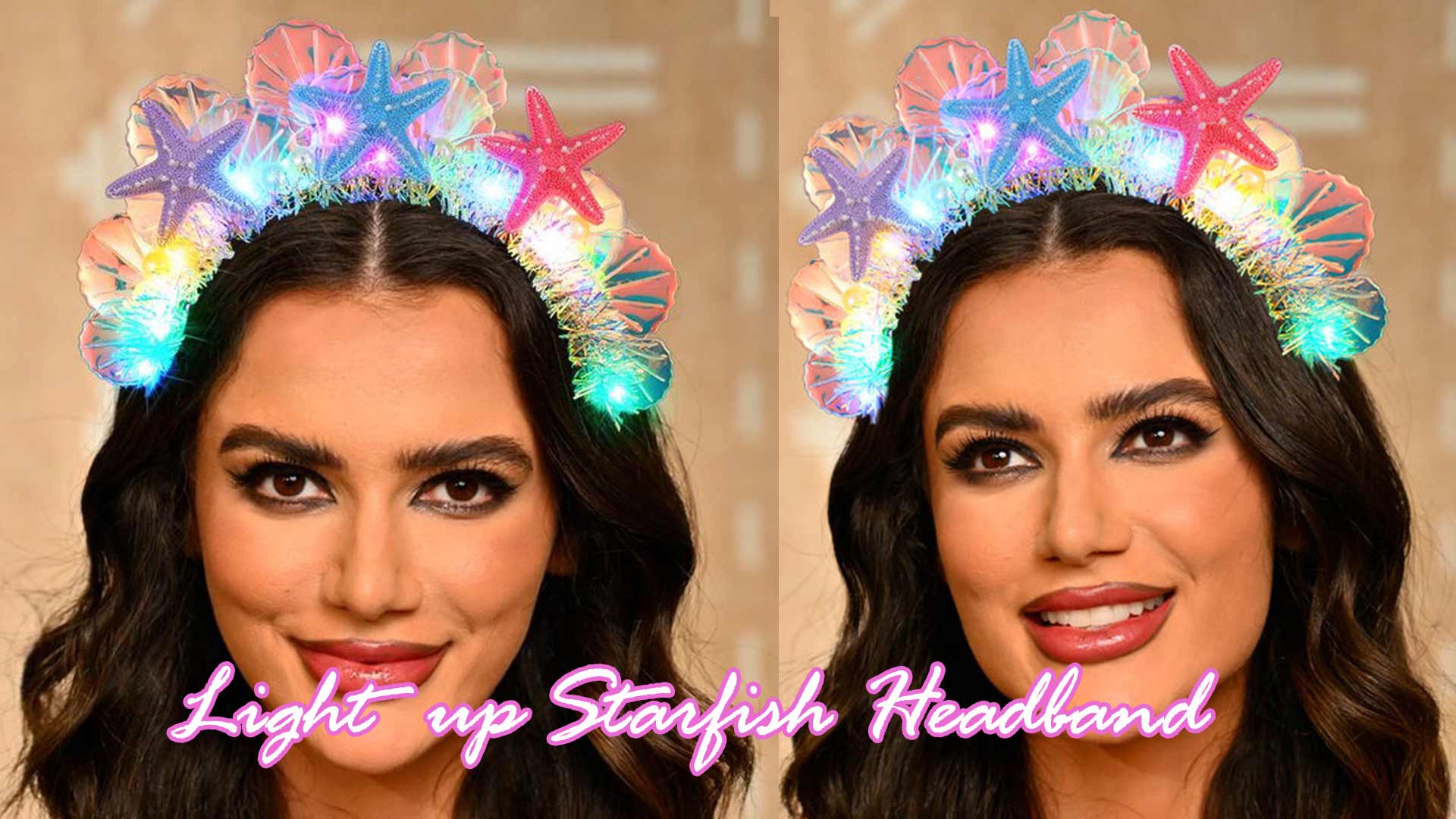 Amazon.com: CAKURE Light Up Mermaid Headband LED Starfish 
