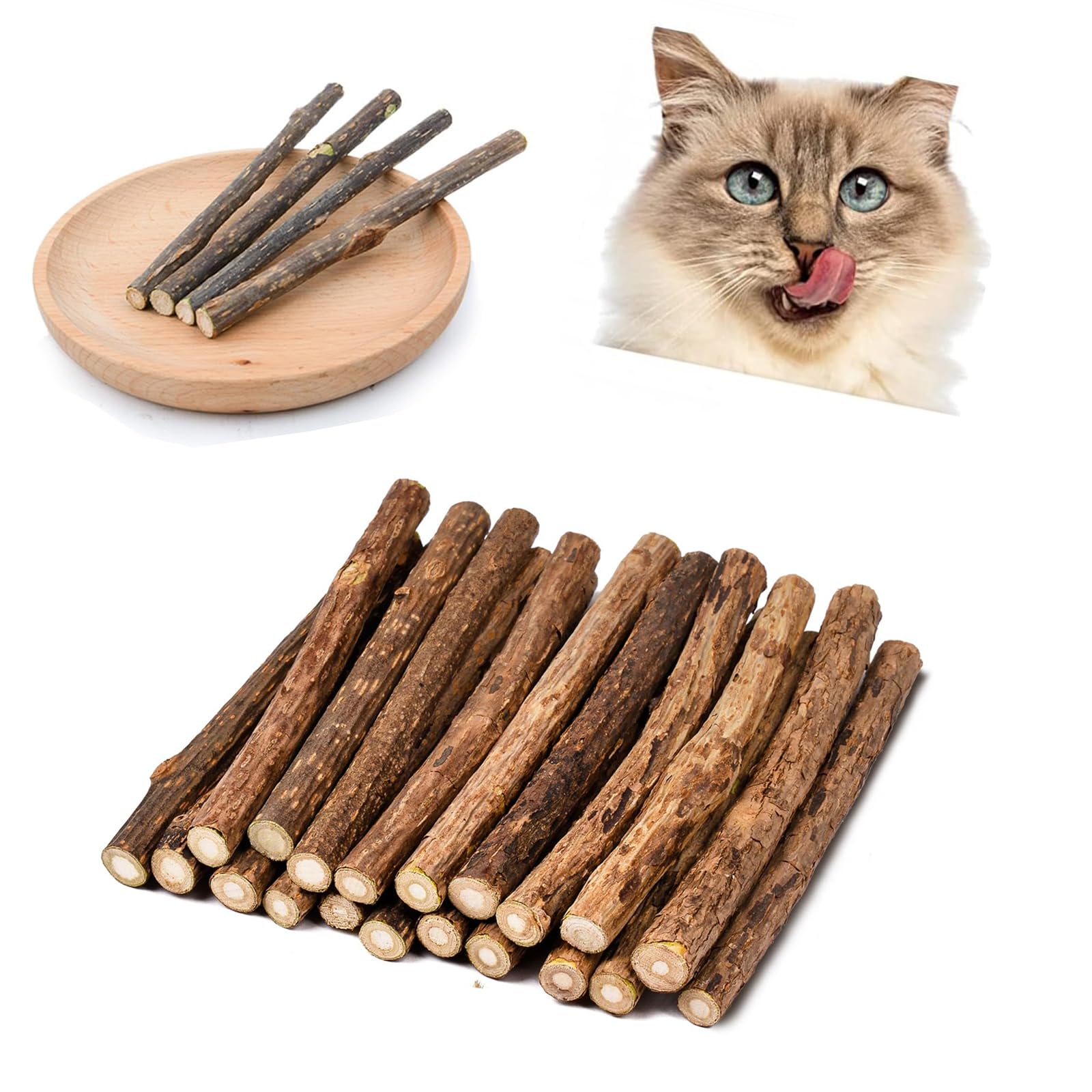 Shirene Cat Catnip Sticks,30 Pcs Cat Chew Toys Catnip Toys for Cats Natural Organic Silvervine Cat Chew Sticks Cat Nips Toys for Kittens Teeth Cleaning,Play,Stress Release,Plaque Removal,Calming
