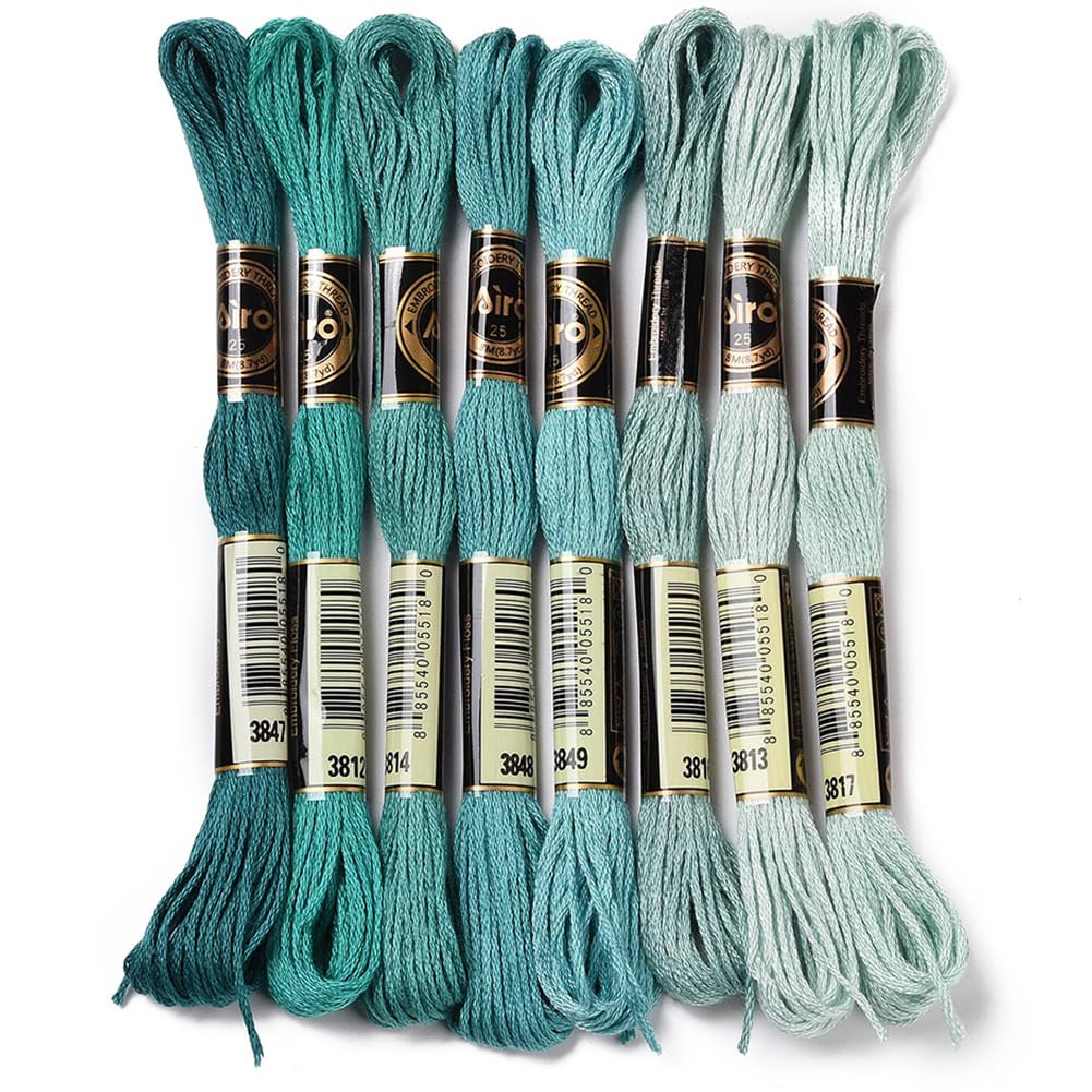 Green Blue Gradient Embroidery Floss Thread for Sewing Bracelet