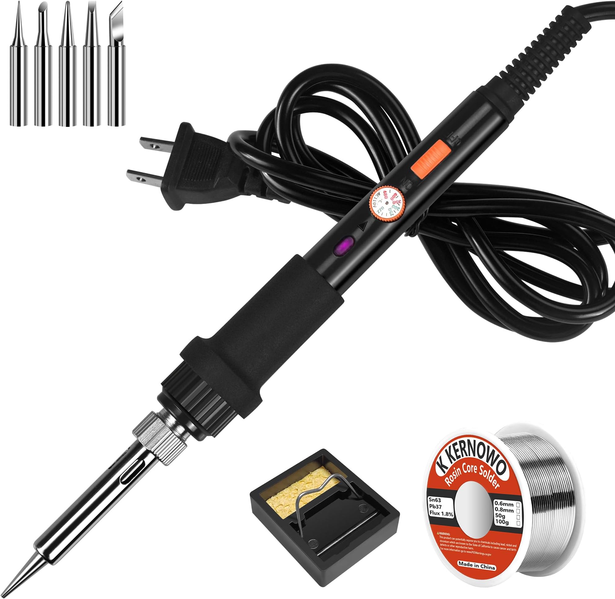 Station De Soudure Fer à Souder 80W Avec Contrôle Température - Kit Complet (fer, Support, Fil, Buses)