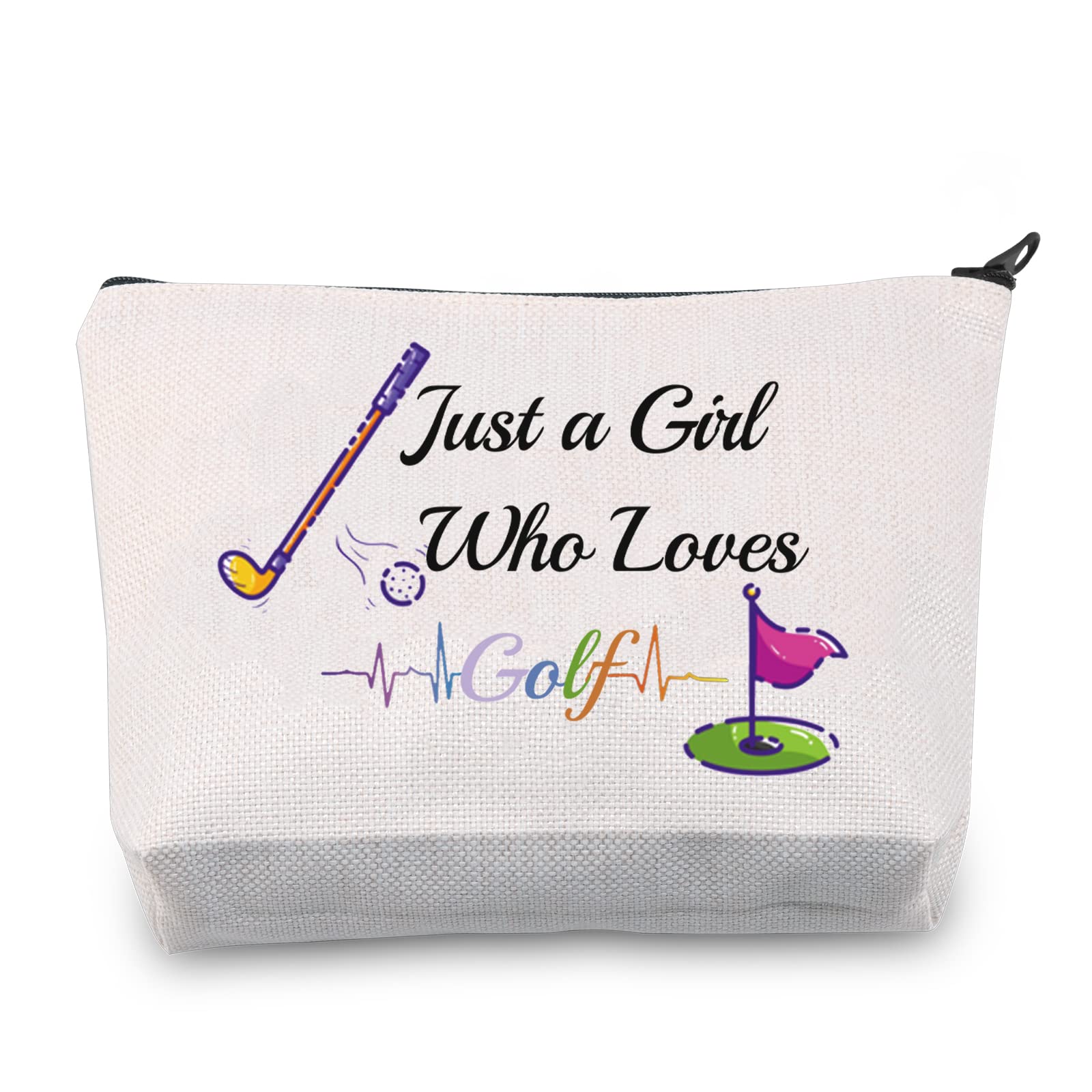 BNQL Golf Gift for Her Just a Girl Who Loves Golf Cosmetic Makeup Bag Golf Lovers Gifts Golf Player Gifts Golfer Gifts Travel Bag Pouch Toiletry Organizer Case (Golf Bag)