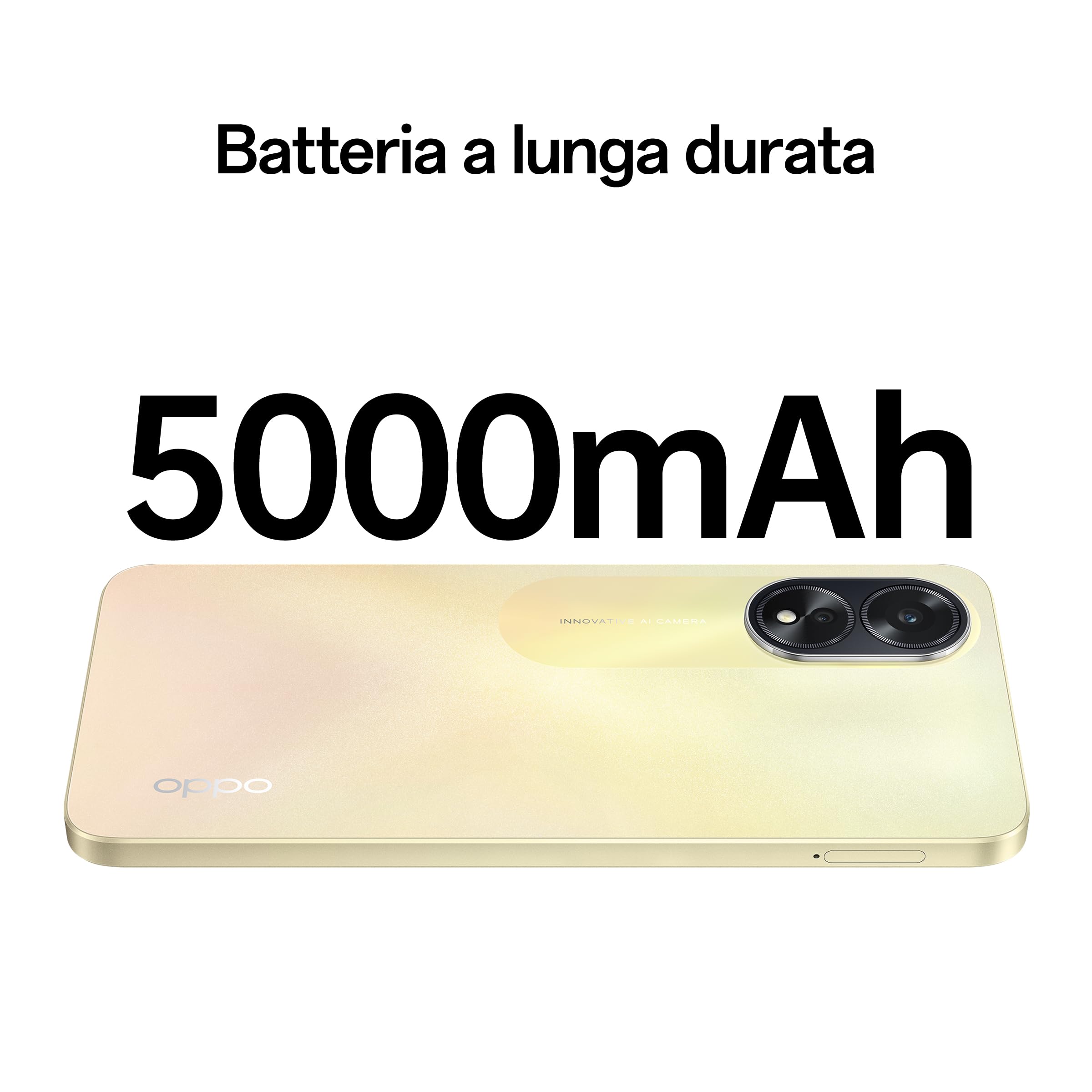 OPPO A38 4G Smartphone, AI Doppia fotocamera 50+2MP, Selfie 5MP, Display 6.56” 90HZ LCD HD+, 5000mAh, RAM 4 (Esp 1GB/2GB/4GB)+ROM 128GB (esp1TB), IP54, Supporto Auto [Versione Italia],Glowing Gold