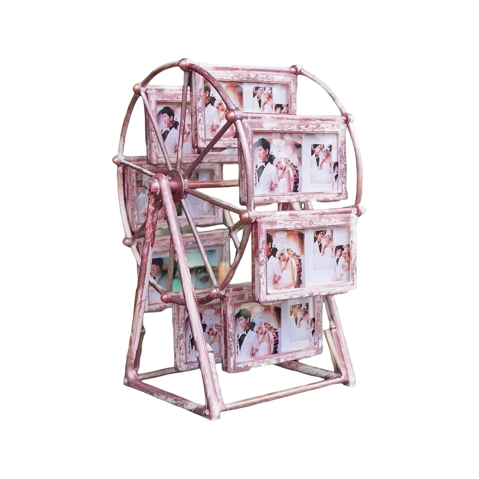 Tsophreniq Decorative Photo Frame Desktop Display for Home Decors Birthday Gift Rotating Third Wheel Picture Rotating Third Wheel Picture Carousels Desktop Display