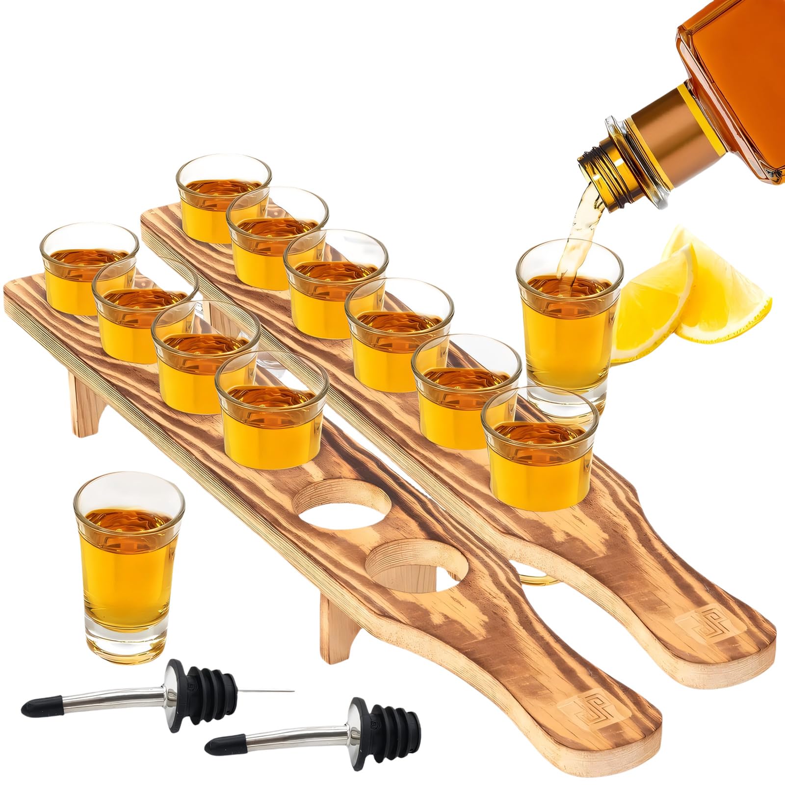 APGLSXY 12 Glassware Pieces Drinking Collection Containing Reinforced Small Cups and Storage Base Thickened Shot Glasses