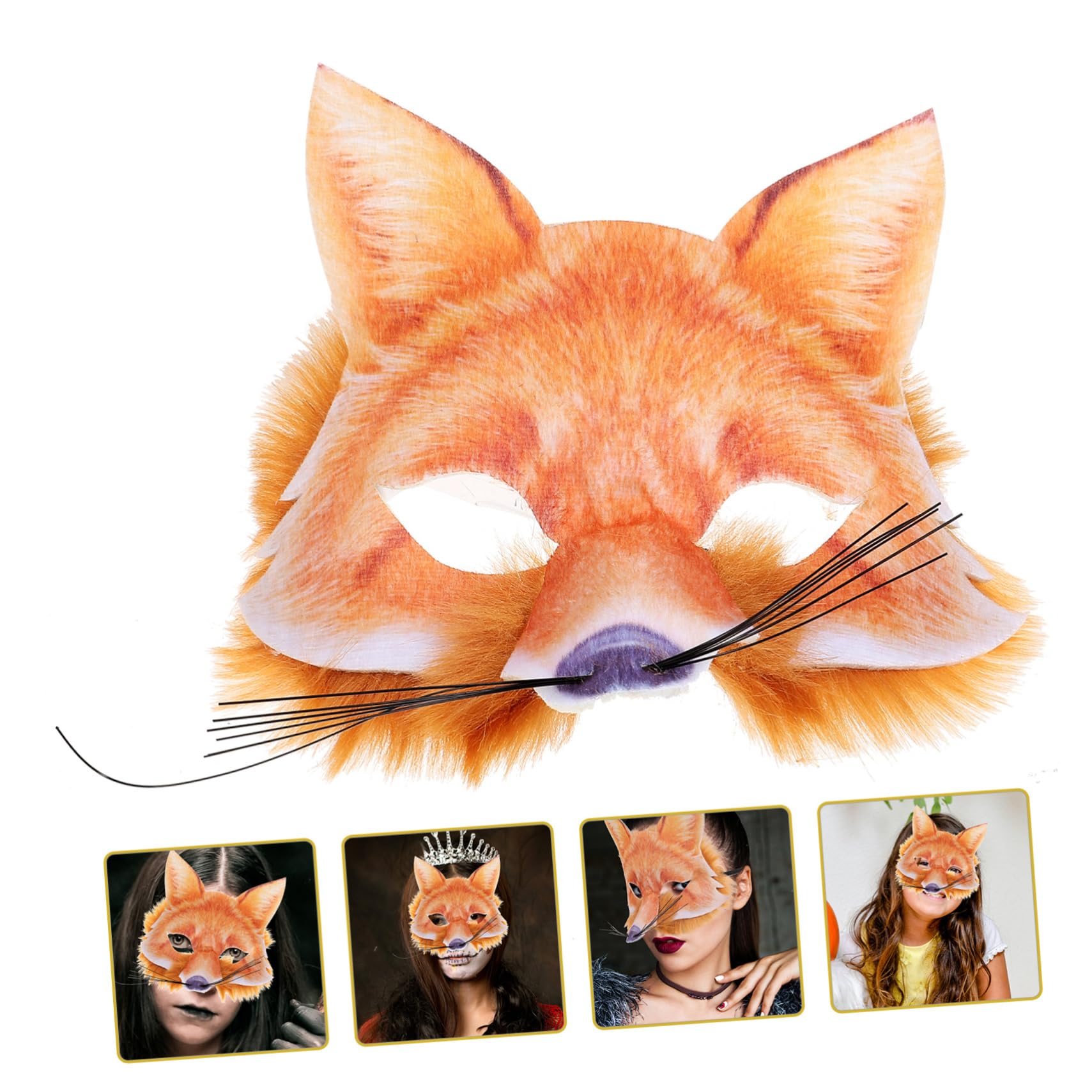Healeved 5 Pezzi Maschera Fox Decorativa Halloween per Costume Maschera Leggera per Cosplay e Festivi