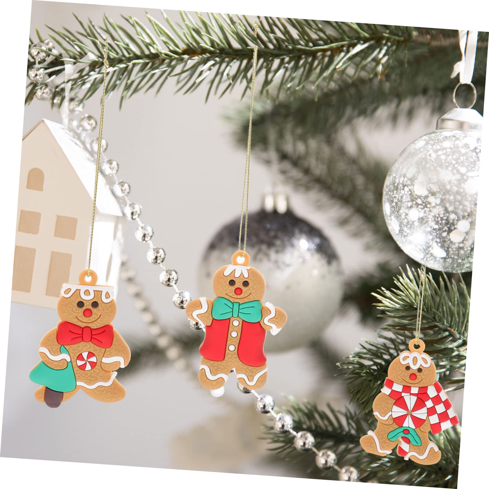 Cabilock 36piezas Adornos De Hombre De Jengibre para Decoración Navideña Árbol De Navidad Colgantes De Navidad