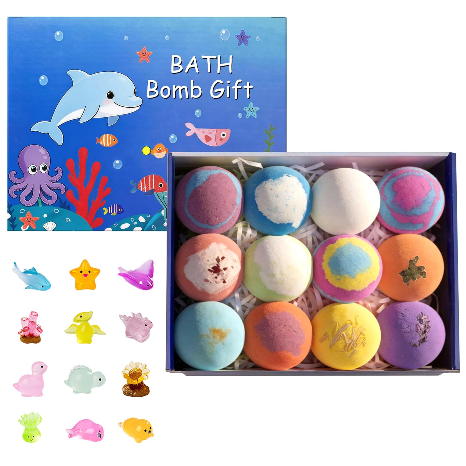 12 Pezzi Bombe Da Bagno Bambini Con Sorpresa, Bombe Da Bagno Con Sorpresa Naturali, Bomba Da Bagno Bambini, Bath Bomb Gift Per Compleanno Natale, Bath Bomb Bambini