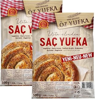 Öz Yufka Feuilles de Pâte Filo Type Saç – Spécialité Turque Fine et Souple | Cuisson Traditionnelle | 500 g, 2 Paquets