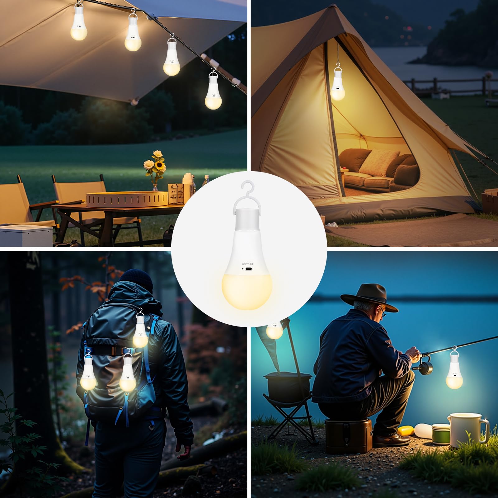 Kambo E27 LED Lampadina Ricaricabile con Telecomando Dimmerabile 7W