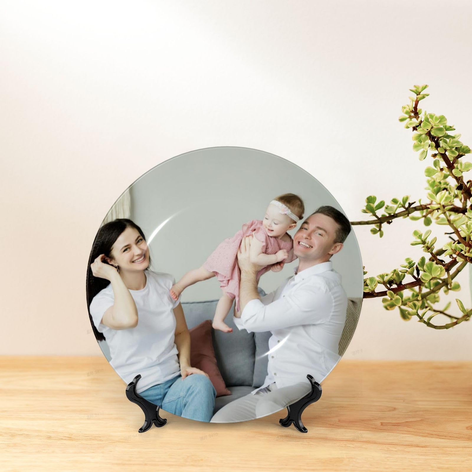 Platos decorativos de cerámica con foto personalizada,Plato de cerámica decorativo con soporte,plato de cerámica personalizado con foto/imagen/texto,Regalos Conmemorativos para Pareja Amigo De La
