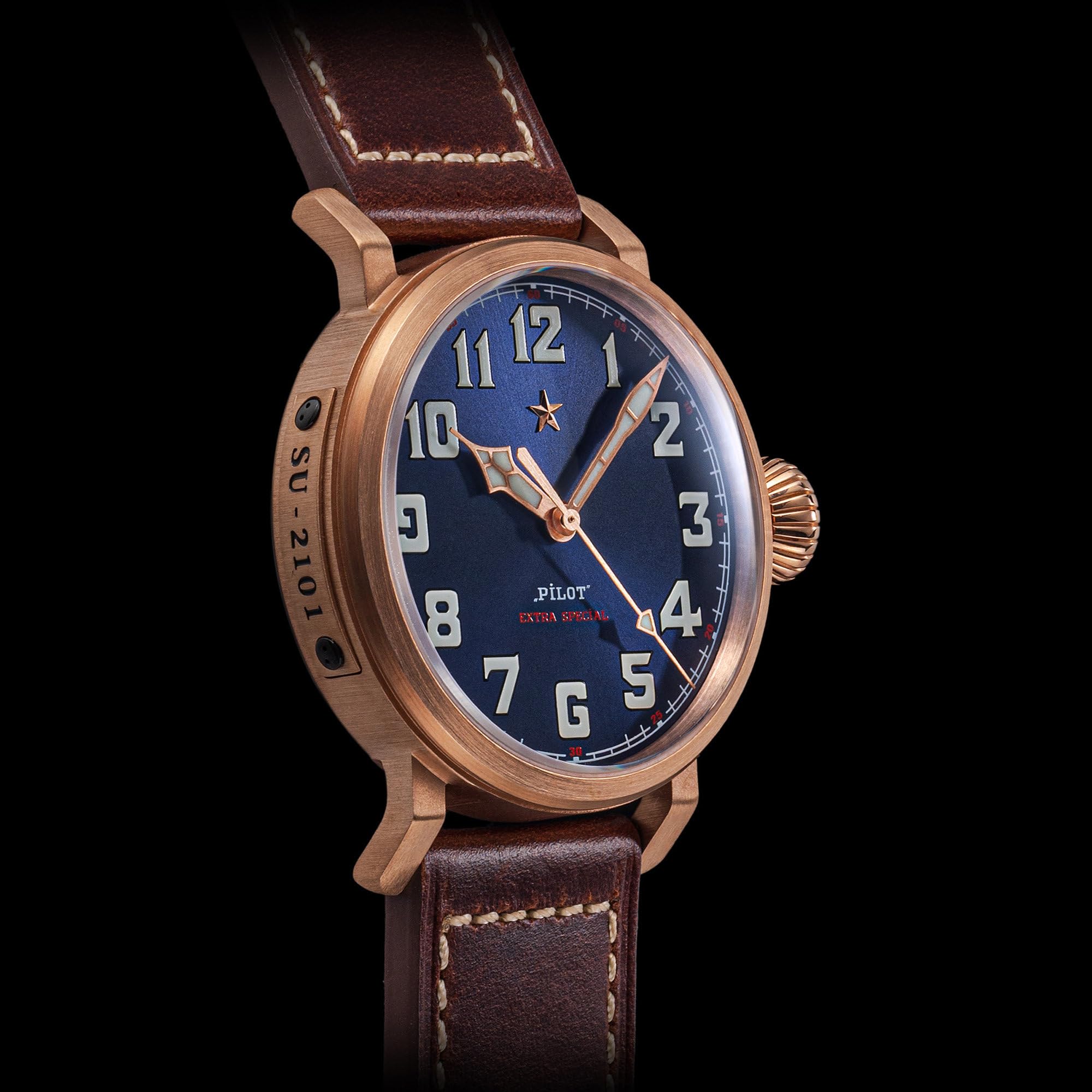 SUGESS ST2130 - Relojes automáticos de bronce sólido de 42 mm para hombre