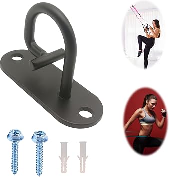 Resistance Band Wall Anchor - Space Saving Wall Mount Workout Anchors for Home Gym Workouts, Body Weight Straps, Suspension Training, Exercise, Stretching, Yoga