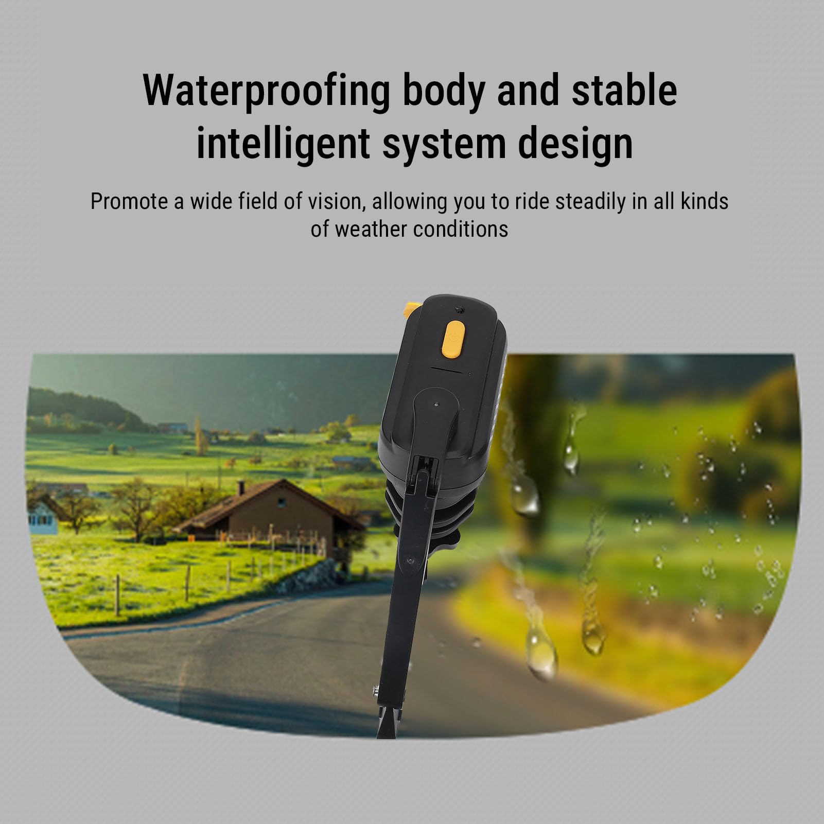 Fockety Tergicristallo per il Casco Motociclistico, 2 velocità 1200 MAh Waterproof Helmet Wiper Compatibile con la Maggior Parte della Visiera Universale con Staffa Telescopica