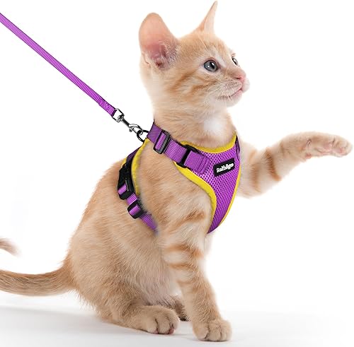 Miniatura 73 de rabbitgoo Cat Harness and Leash for Walking, Escape Proof Soft Adjustable Vest Harnesses for Cats, Easy Control Breathable Reflective Strips Jacket
