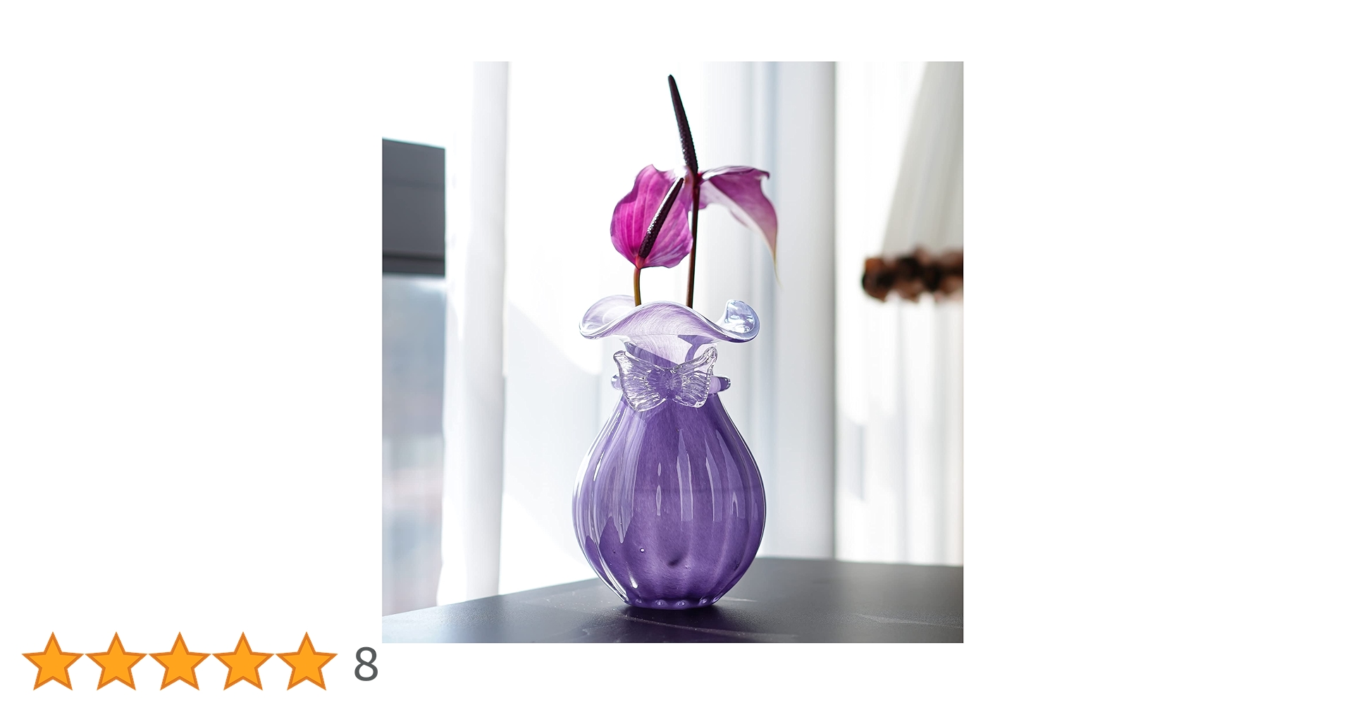  波型ガラス花瓶 Amazon.co.jp: 吹きガラス花瓶 手作り 波型口花瓶 弓付き ホーム