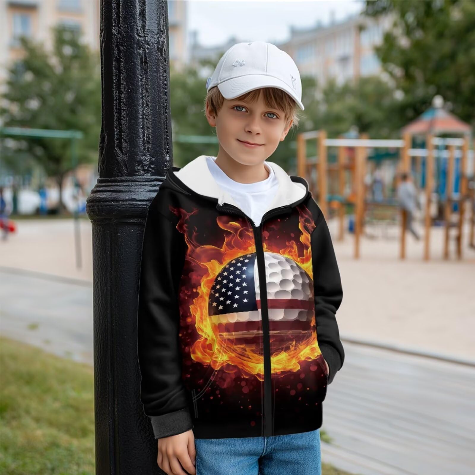 Sudadera con capucha y bolsillos para niños, con cremallera, chaqueta de invierno, ropa deportiva para niños y niñas
