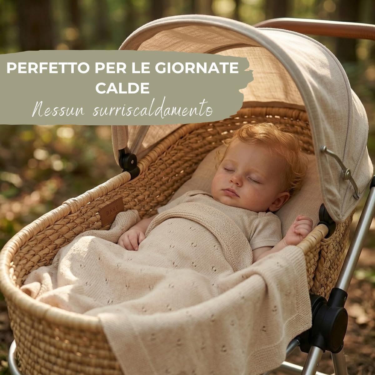 DIKOS Coperta per neonati GOTS in cotone biologico Ajour lavorata a maglia Coperta per neonati per neonato Ragazza Ragazzo Coperta in maglia in maglia Coperta per Battesimo