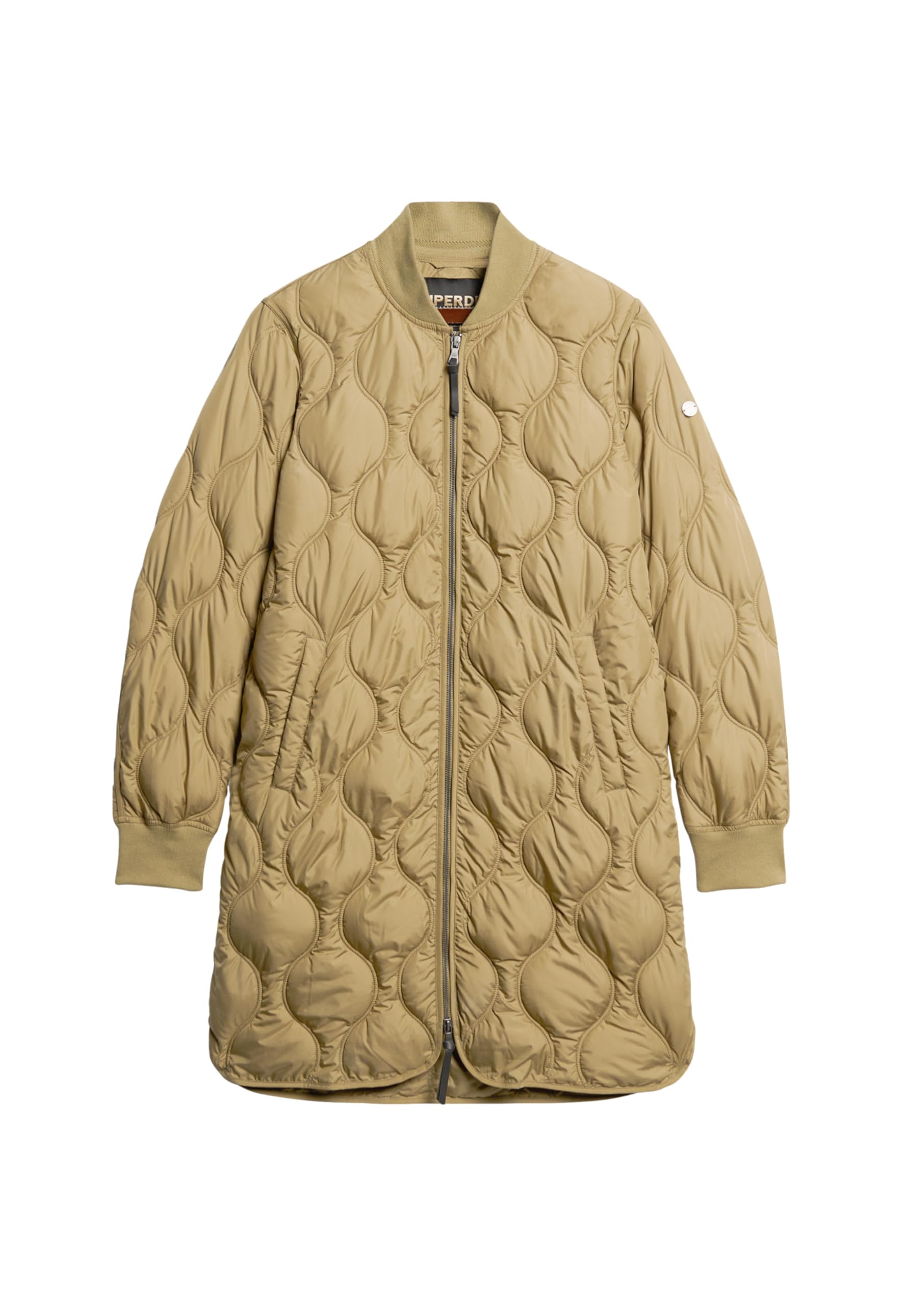 Superdry Women's Studios Long Liner Jacket A4 Padded, dried herb green, 18