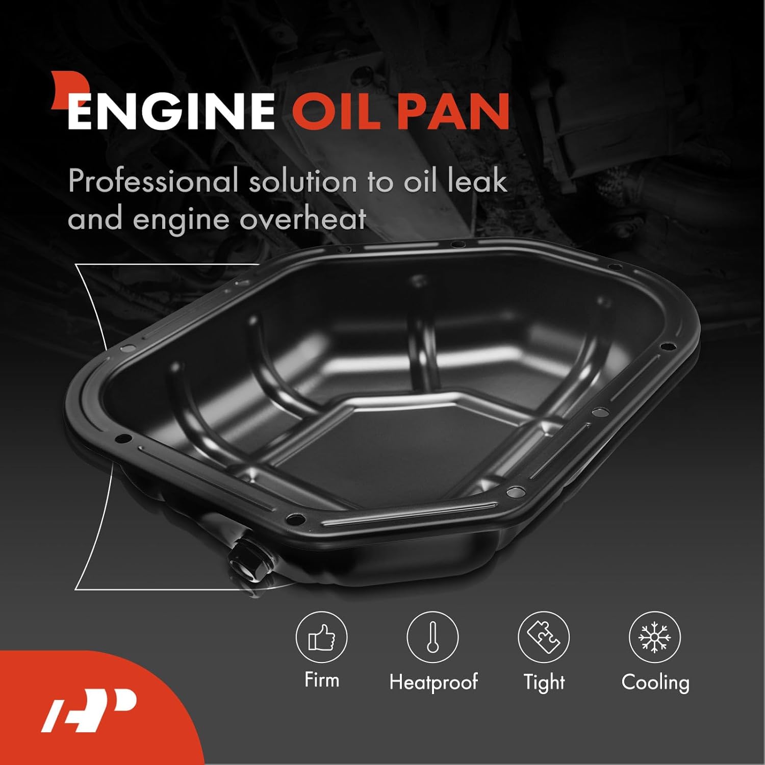 A-Premium Lower Engine Oil Pan Sump with Drain Plug Compatible with Hyundai Sonata 1999-2005, Tiburon 2003-2008, Kia Optima 2001-2005, V6 2.5L 2.7L