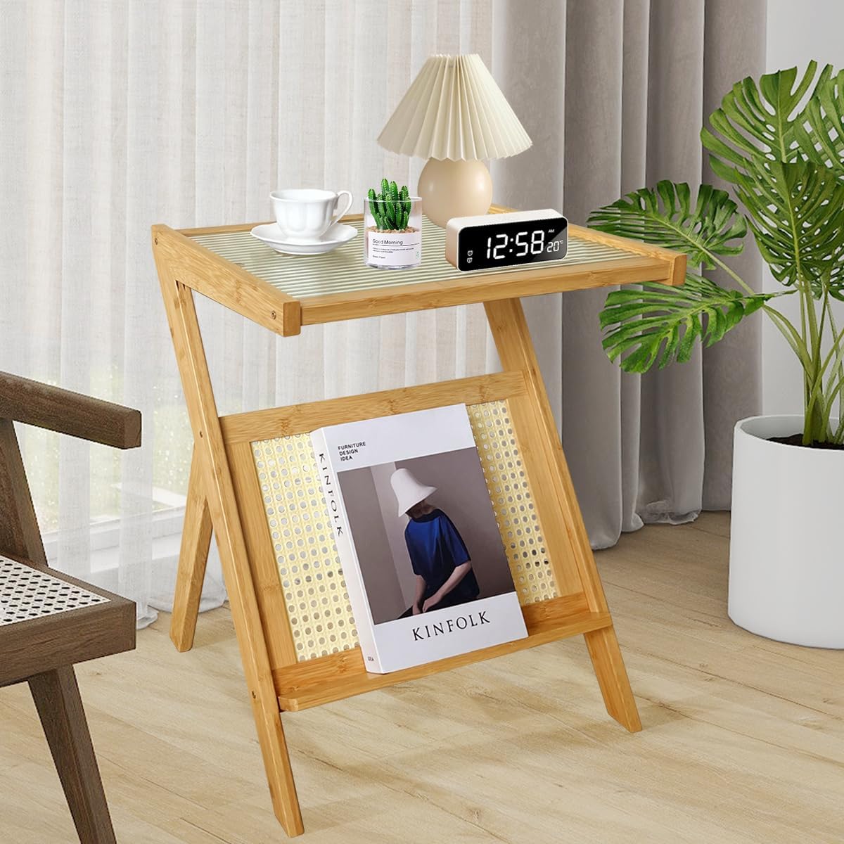 Amazon.com: SUYUDSM Rattan Side Table, Boho Side Table Small End Tables ...