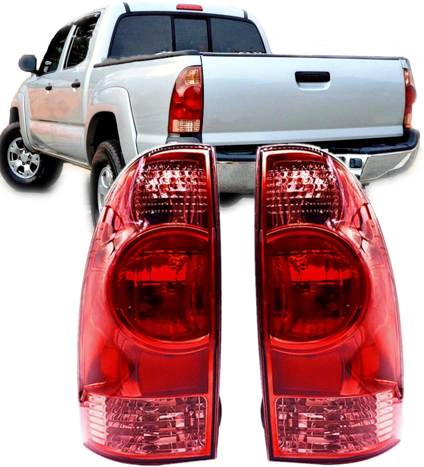 2-Pack LH+RH Tail Light Assembly Replacement for T-acoma 2005-2015 Driver and Passenger Side