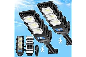 150W Solar Street Lights Outdoor Waterproof Motion Sensor Dusk to Dawn w/ Remote