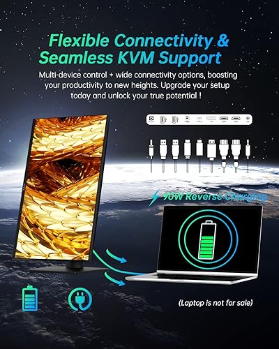 Miniatura 6 de KTC Monitor de juegos de 27 pulgadas 4K UHD 160Hz144Hz 1ms Fast IPS Mini LED, HDR1000, 576 zonas, Eyecare, Ergonomía avanzada, HDMI2.1 y DP1.4