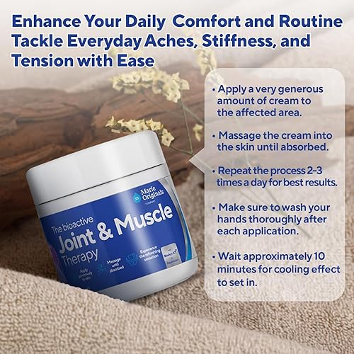 Miniatura 9 de Marie Originals Terapia articular y muscular Crema tópica para aliviar el dolor no graso, alivio homeopático con aceites esenciales naturales para