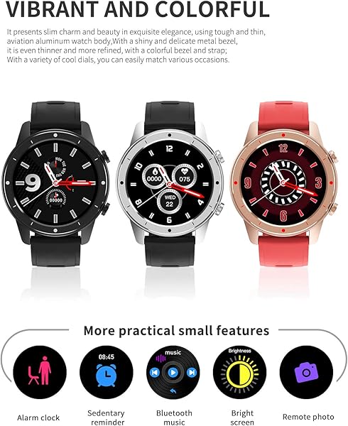 Smartwatch Uomo Donna Orologio Fitness Tracker Impermeabil IP67 Cardiofrequenzimetro Sonno salute delle Contapassi Cronometro Notifiche Messaggi Controller Musicale Regalo per la festa della mamma