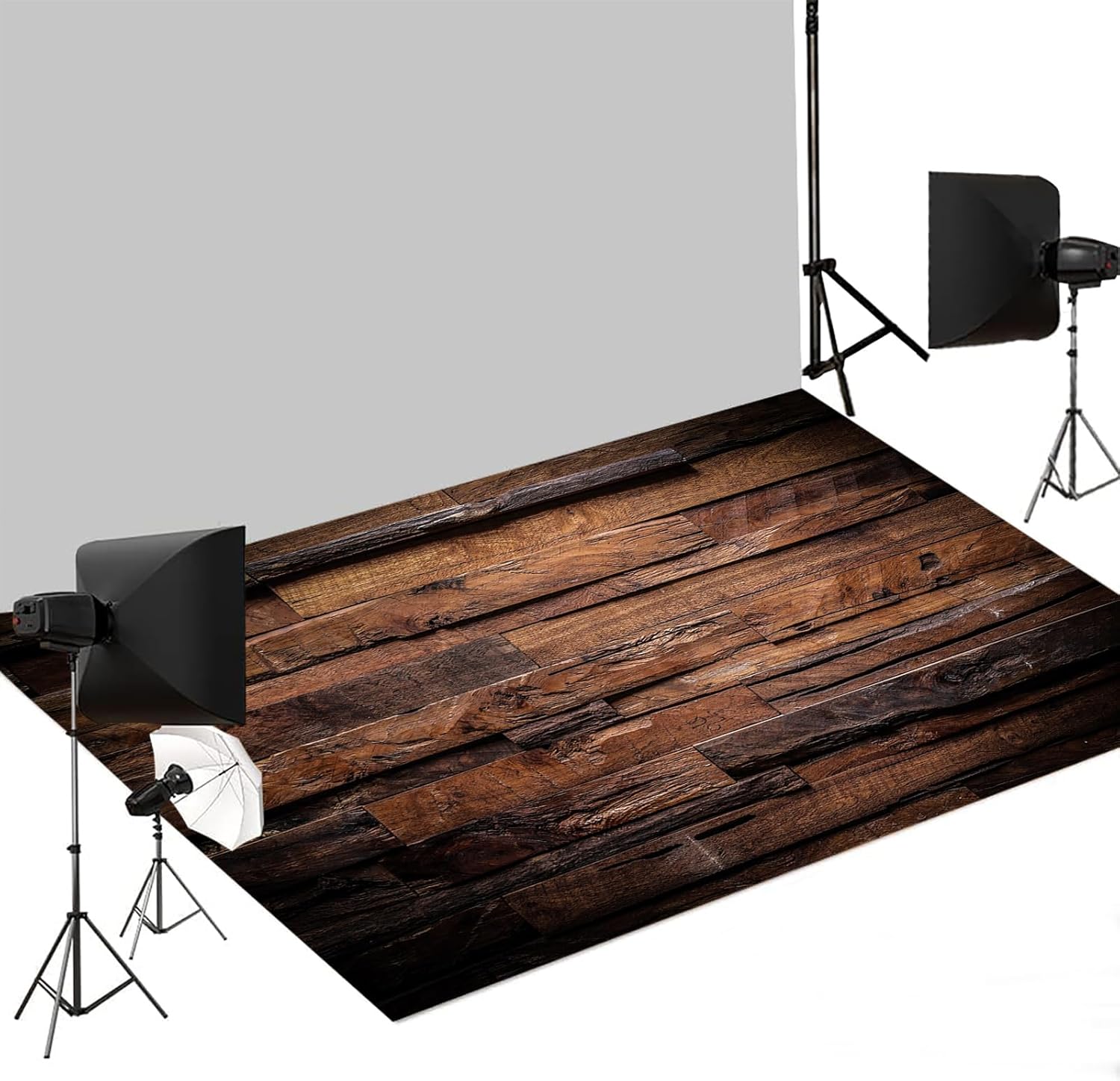 Kate White Wood Photography Mat Non-Slip Rubber Floor Backdrop for Studio Product Photography, Flat Lay & Video Shooting, Crush-Resistant Reusable Surface for Photographers 5x4ft