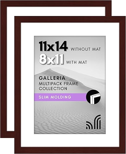 Vista 604 de Americanflat Portarretratos de 8 x 12 pulgadas con plexiglás pulido, juego de 2 portarretratos de 6 x 8 pulgadas con paspartú o para fotos de 8 x 12