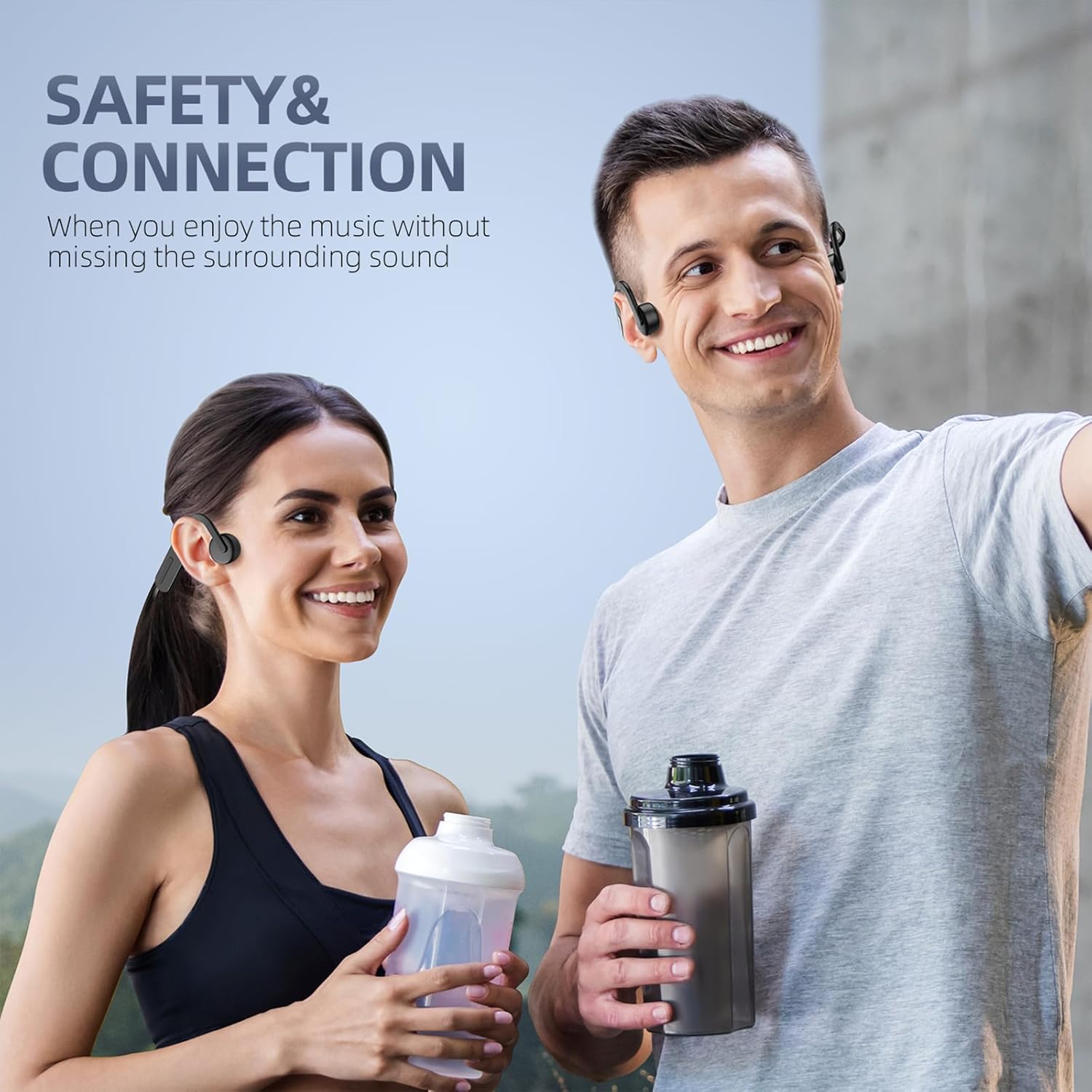 Bone Conduction Headphones Bluetooth 5.4, Open Ear Earphones with Mic, Wireless Sports Headset IPX6 Waterproof Headset for Running 11H Playtime, Cycling, Hiking, Work, Walking - Image 4