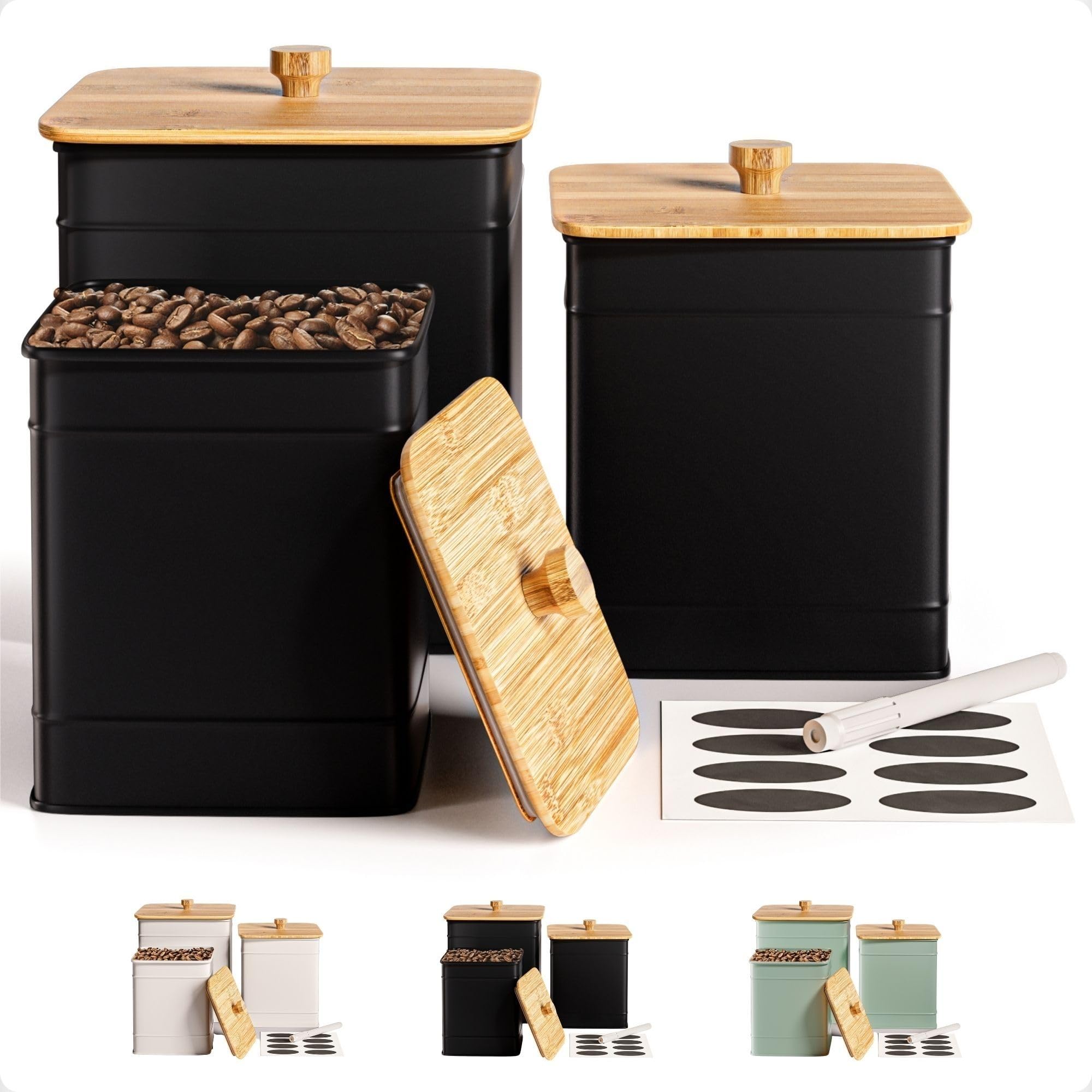 Amazon.com: Kitchen Canisters for Countertop Set of 3 with