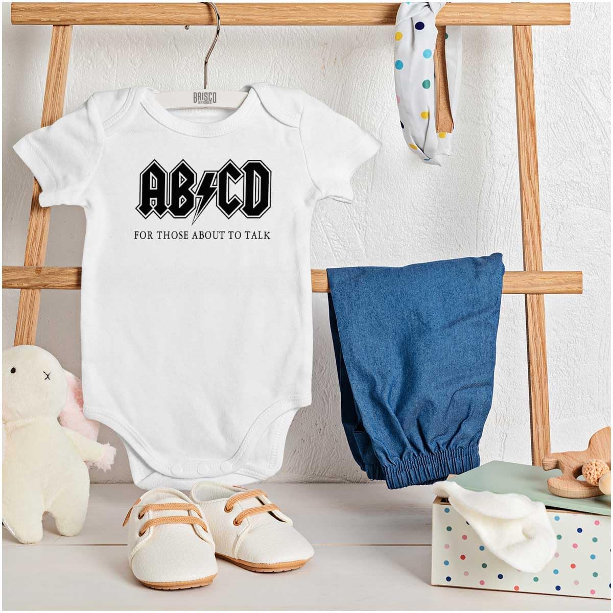 Brisco Brands Cutest Lil Rockstar Music Lover ABCD Baby Romper Boys or Girls