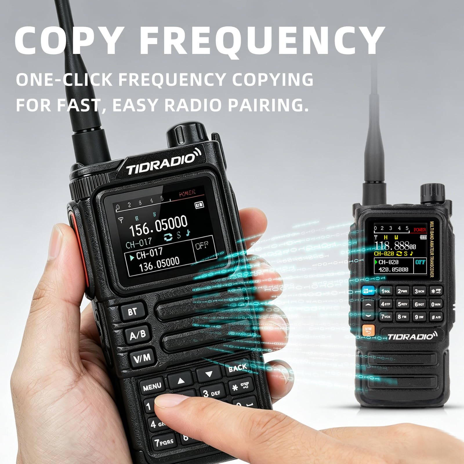 TIDRADIO TD-H9 Walkie Talkie, funkgerät, 10 Watt, GPS, APRS, Spektrumanalyse, SMS, Bluetooth-Programmierung, Web-Upgrade, NOAA, USB-C-Akku, Funkgerät für Erwachsene mit hoher Reichweite – Schwarz