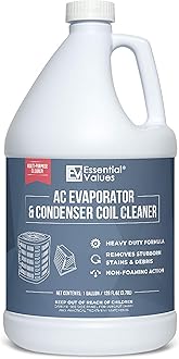 Essential Values Coil Cleaner for AC Unit (Gallon) | AC Coil Cleaner That is Non Foam Formula for Condenser Coils - Heavy Duty Professional Grade & For Commercial & Residential Air Conditioner