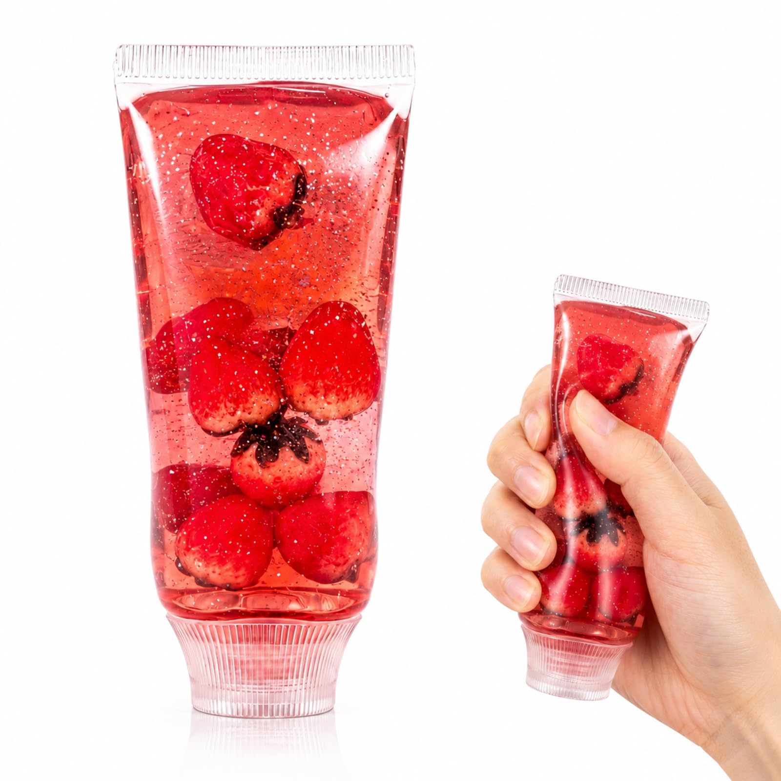 Toothpaste Squishy, Clear Gel Soft Tactile Companion in Red for Daily Calm