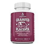 Ancestral Supplements Grass Fed Placenta Supplement with Liver, Contains Postpartum Vitamins for Women Breastfeeding, Promotes Menopause Relief, Stem Cells Support Skin Elasticity, 180 Capsules
