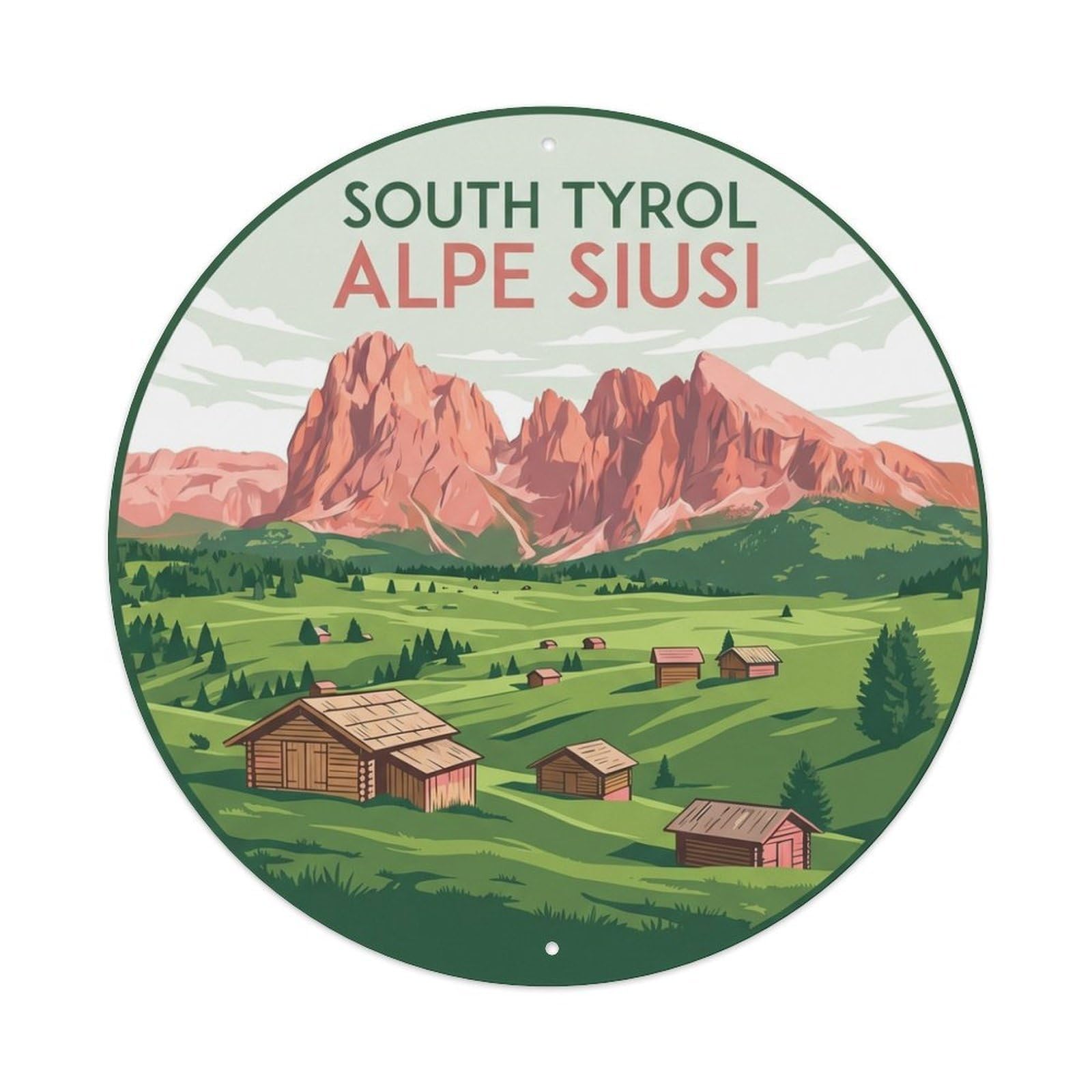 Olhnbad Style Alpe Di Siusi Travel Culture South Tyrol Retro Metal Tin Sign