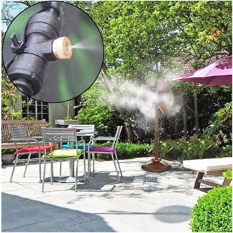 Outdoor Misting Fan Kit, 4 Removable Brass Nozzles, Misting Fan Ring, Mist Cooling System, for All Type of Fans (Size : 24 inch)