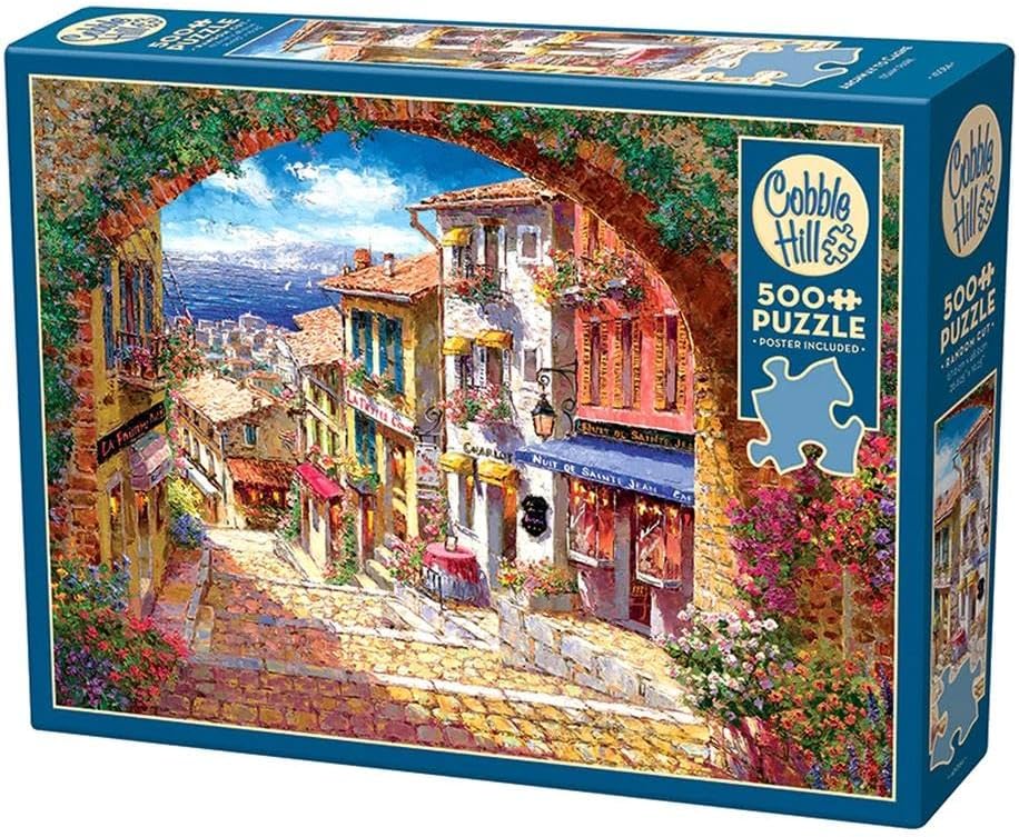Cobble Hill 500 Piece Puzzle - Archway to Cagne - Sample Poster Included
