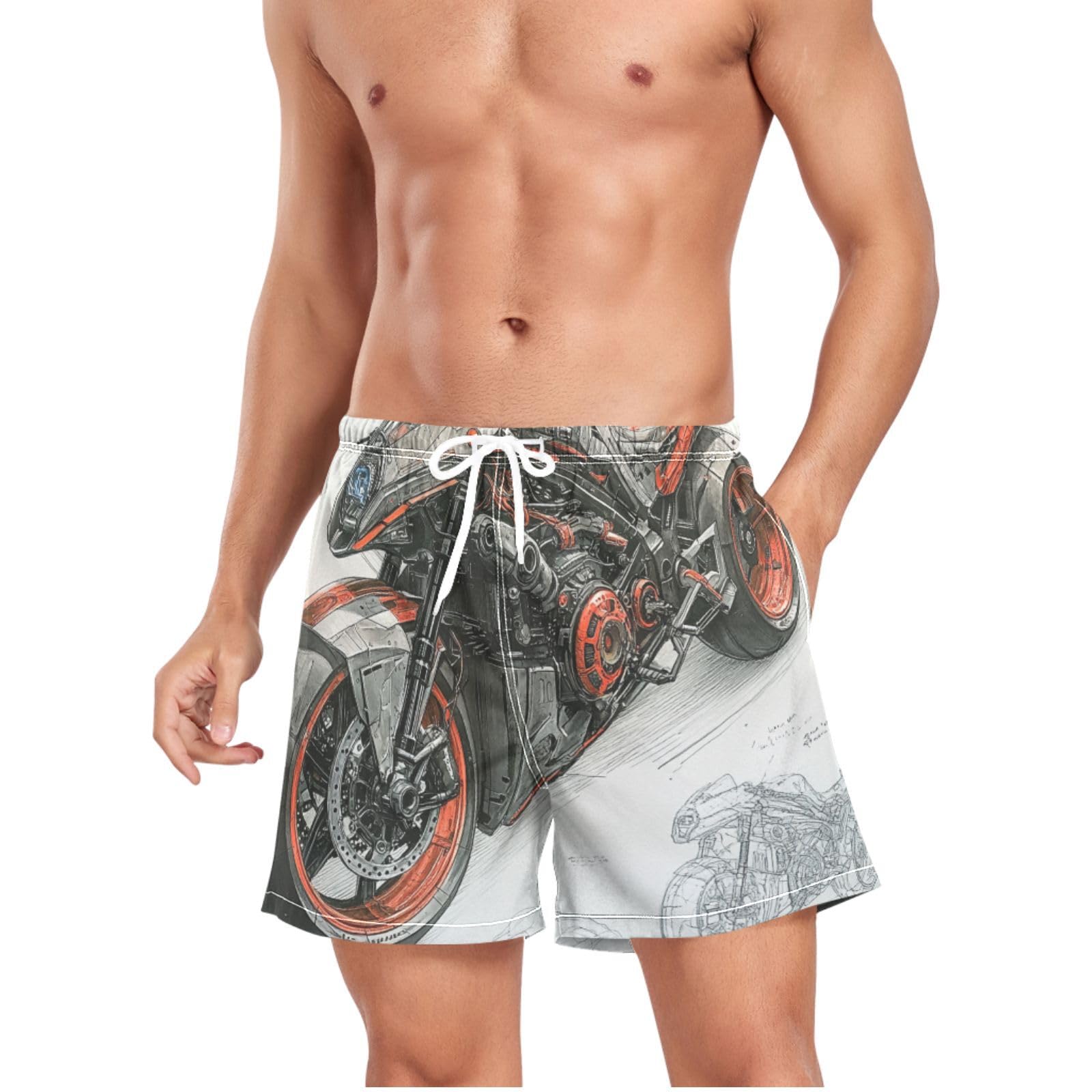 Bañador masculino elástico y transpirable para moto y fitness diario 8