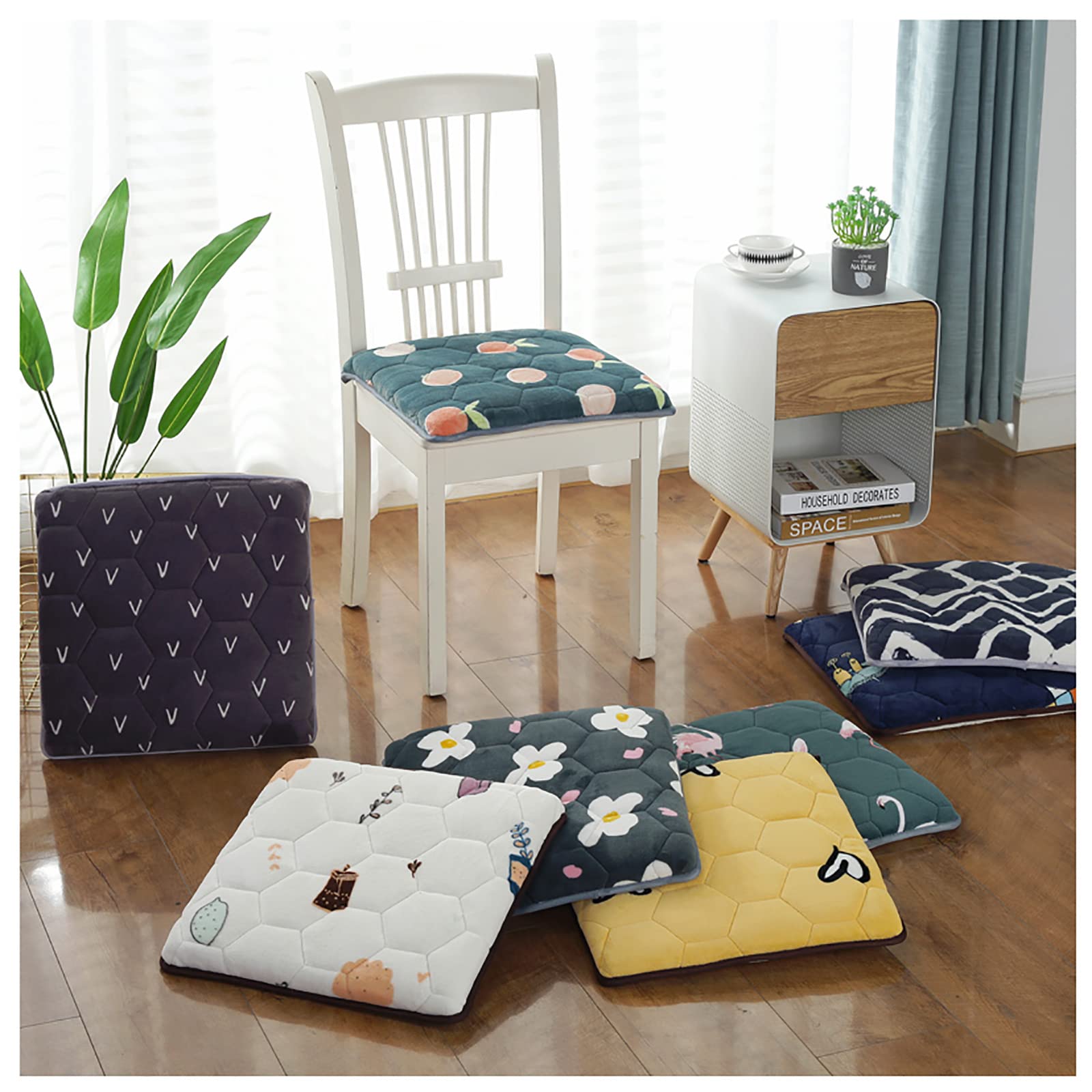 Lot De 2/4 Coussins De Chaise Carrés Antidérapants – Coton & Lin Doux – 30x30 Cm Gris – Confort Bureau, Cuisine, Jardin